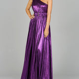 One Shoulder Metallic Dress - OUTLET