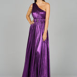 One Shoulder Metallic Dress - OUTLET