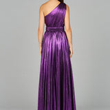 One Shoulder Metallic Dress - OUTLET