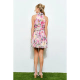 Peony Garden Halter Mini Dress
