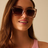 90s Squared Sunglasses in beige