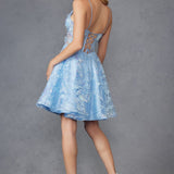 Juliet JT917A Dress Embroidered Lace with Corset Bodice Cocktail Dress