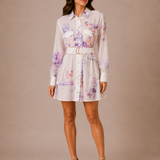 The Lavandière Belted Shirt Dress