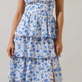 Something Blue Tiered Midi Dress