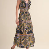 Midnight Provence Midi Dress