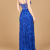 Beaded Corset Gown with Slit