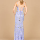 Mirror Beaded Gown With High Slit