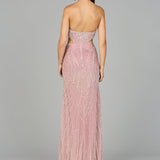 Halter Neck Beaded Dress with Cutouts