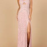 Embellished Gown with Slit And Low Back