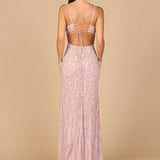 Embellished Gown with Slit And Low Back