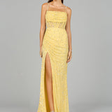 Elegant Corset Gown with Slit