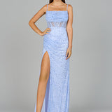 Elegant Corset Gown with Slit