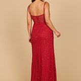 Elegant Corset Gown with Slit