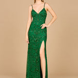 Body Con V-Neck Beaded Gown