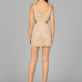 V-Neck Short Dress with Cutouts