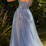 Andrea & Leo A1294 Long Strapless Sweetheart Sheer Bodice A-Line Gown