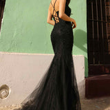 Nox Anabel A1376 Long Fitted Mermaid Gown Open Lace Up Back