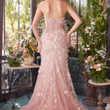 Andrea & Leo A1396 Sheer Pleated Corset Gown