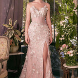 Andrea & Leo A1396 Sheer Pleated Corset Gown