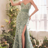 Andrea & Leo A1396 Sheer Pleated Corset Gown