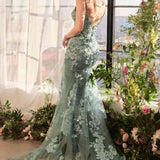Andrea & Leo A1421 Dress Foliage Beaded Lace Mermaid Gown