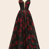 Andrea & Leo A1465 Dress Rose Print Organza Gown