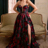 Andrea & Leo A1465 Dress Rose Print Organza Gown