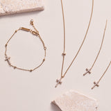 Cross Delicate Pave Crystal Pendant Necklace