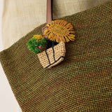Handwoven Raffia Tote Bag With Leather Handles
