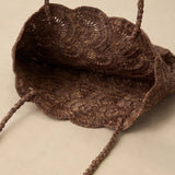 Handwoven Raffia Floral Pattern Tote Bag