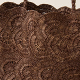 Handwoven Raffia Floral Pattern Tote Bag