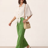 Mini Handwoven Raffia Drawstring Crossbody Bag