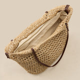 Linen-Cotton Open-Weave Tote Bag With Zip Pouch