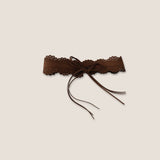 Lace-Trimmed Waist Cincher Belt