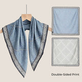 Wool Silk Printed Neck Square Scarf