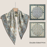 Wool Silk Printed Neck Square Scarf