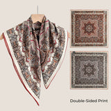 Wool Silk Printed Neck Square Scarf