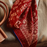 Wool Silk Printed Neck Square Scarf