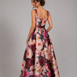 Twilight Bloom Satin Ball Gown