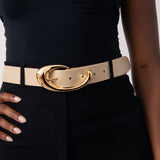 Sculpted Flow Belt in Ivory