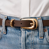 Teardrop Studded Belt in Coffee