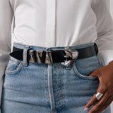 Modern Western Belt in Black