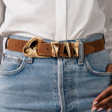 Modern Western Belt in Mocha