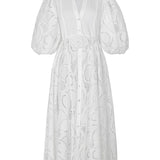 BROMELIA DRESS IN WHITE EYELET