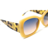 Beige Oversized Oval Sunglasses in Acetate