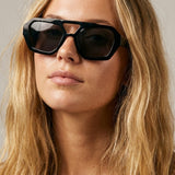 Black Geometric Frame Fashion Sunglasses for Women