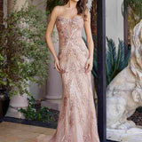 Nox Anabel C1847 Scoop Neckline Boned Bodice Fully Beaded Prom Gown