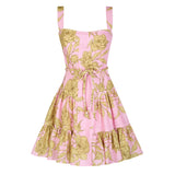 CARACAS MINI DRESS IN SUNLIT PINK PRINT