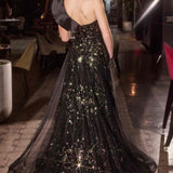 Ladivine CB157 Dress One Shoulder Black Ball Gown