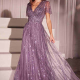 Ladivine CD0241 Dress Sequin Embellished A-Line Gown